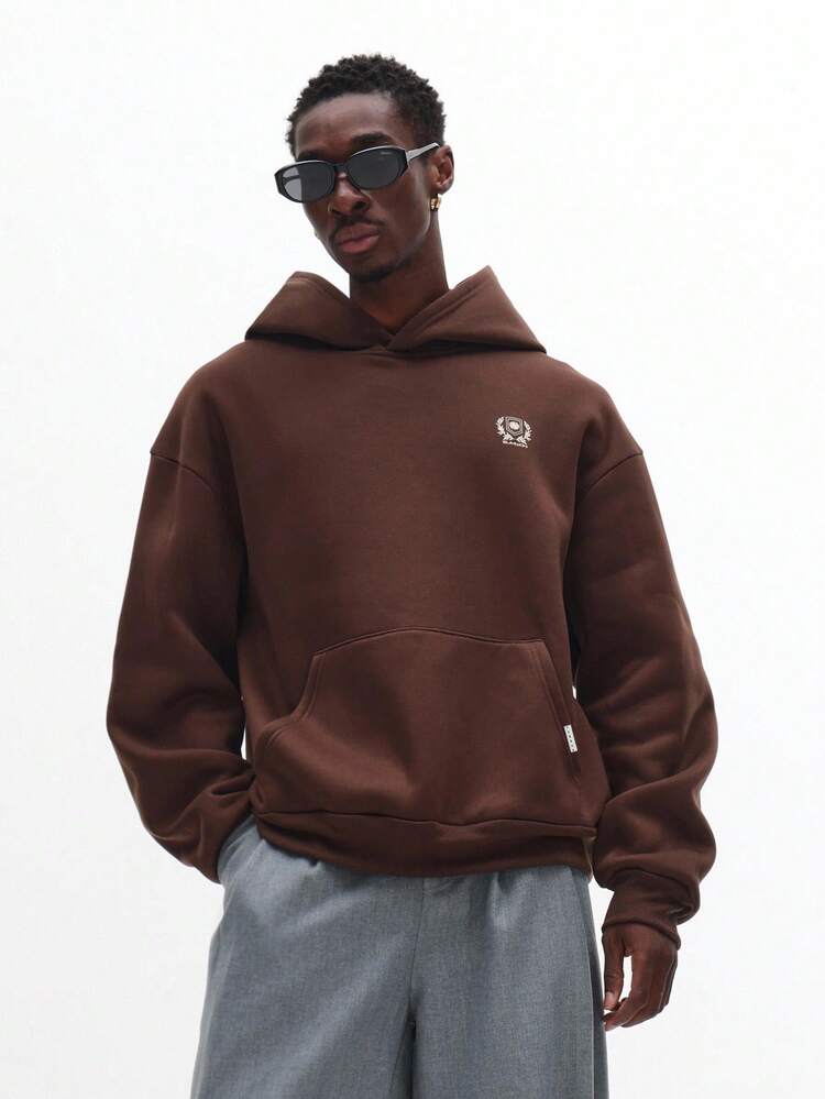 Heavy Hoodie With Embroidered Logo And Graphics