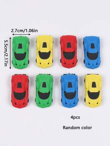 4个装创意卡通汽车造型橡皮擦干净柔软易擦除可拆卸儿童橡皮擦文具奖品小学生开学 - 彩色 - 查看 13