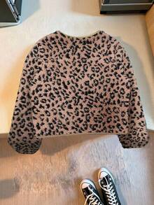 Glissea 女士常规豹纹夹克，秋冬保暖 - 彩色 - 查看 2