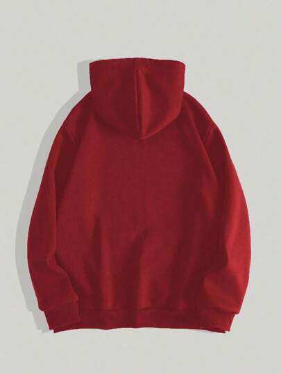 Goth Sudadera con capucha de felpa con estampado gráfico de moda casual para hombre, con cremallera y cordón, para otoño/invierno
