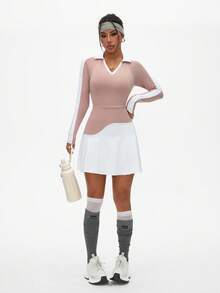 Gameset SHEIN Sport 女式拼色长袖运动连衣裙 - 彩色 - 查看 3