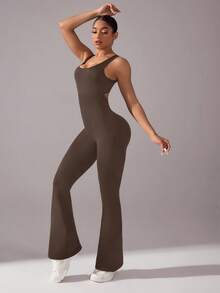 SHEIN Velisys Bộ đồ tập yoga liền mạch/ hở lưng gợi cảm/ eo chữ V sâu/ đa năng cho thể thao và mặc hàng ngày - Nhiều màu - Xem 4