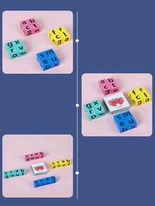 40 Cards 3D Letter Blocks Word Spelling Game Vocabulary Building Educational Toy Set For Preschool Kindergarten Classroom Holiday Gift Parent Child Interaction Learning Activities - Multicolor - View 8