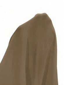 Franclia Áo thun nữ tay dài màu trắng cổ bẻ lệch màu thời trang kiểu Pháp sang trọng, khóa kéo kim loại, màu trắng, mùa xuân/thu - Màu Khaki - Xem 8