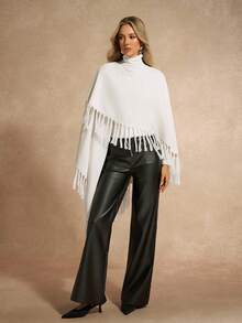 Chiquease Fashionable Fringe Women Jacket - White - View 4