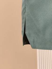 Manfinity VCAY Men's Summer Casual Shirt And Shorts Set, Cozy Outfits - Dark Green - View 6