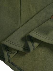 Manfinity Homme 宽松男士保暖内衬拼接细节卫衣和抽绳腰带运动裤套装，绿色男士休闲上衣和裤子套装，橄榄绿男士两件套运动服，卡其色男士两件套运动服，秋冬绿色男士两件套