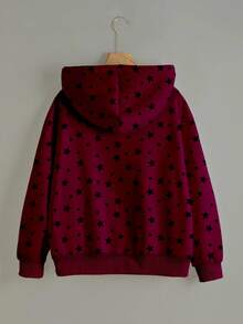 INAWLY Sudadera con capucha para mujer, elegante y versátil, con diseño bordado de estrella y pentagrama, adecuada para ropa exterior, campamento, otoño/invierno, vuelta al colegio, graduación, atuendo de maestro