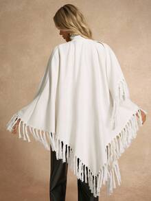 Chiquease Fashionable Fringe Women Jacket - White - View 2