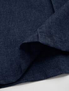 SHEIN Tall Quần âu công sở/đi làm đơn giản, thanh lịch, đa năng, trang trí nút cỡ lớn dành cho nữ - Màu xanh hải quân - Xem 5