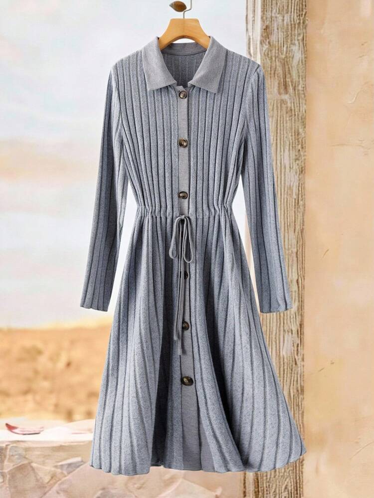 Women's Summer Mid-Length Dress, Short Sleeve, Solid Color, Fashion, Suitable For Summer, Button-Up, All-Match & Versatile Women's Winter Sweater Fall Women Clothes  Fall Clothes For Women  Autumn Clothes  Winter Dress Women Dresses For Women Elegant  Dresses For Women Casual Elegant Dresses For Women Casual Long Dresses  Fall Dresses For Women