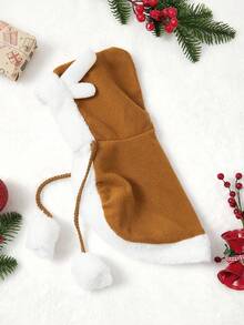 PETSIN 1 件圣诞节和新年宠物棕色斗篷，适合猫和小型犬、节日服装、角色扮演棕色斗篷。 - 棕色 - 查看 7