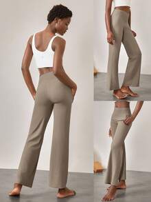 GLOWMODE 29 英寸 FeatherFit™ Ease Into It 超高腰紧身裤，带口袋 - 卡其色 - 查看 10