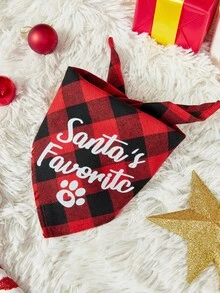 PETSIN Christmas Pet Bandana With Santa Claus And Reindeer Pattern, Merry Christmas Pattern Pet Kerchiefs,Adjustable Xmas Theme Pattern Printing Dog Triangle Bibs Scarfs,Suitable For Small To Medium Dogs And Cats, Machine Washable