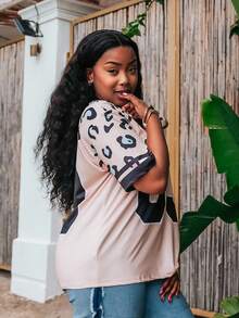 PeachySprinkles Leopard Print Tank Top Streetwear Casual Racerback T-Shirt For Sexy Women Graphic Tees Women Tops - Multicolor - View 4