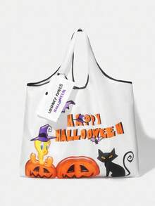 LOONEY TUNES X SHEIN Fashionable Cute Halloween Cartoon Print Waterproof Large Capacity Tote Bag - color - View 2