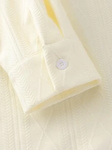 GlowEve 2pcs Textured Comfortable Casual Apricot Set, Autumn - Apricot - View 5