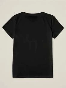 EMERY ROSE Camiseta de Navidad con estampado retro y divertido de paseo invernal en un mundo de maravillas, para mujer, de verano - Negro - Ver 2