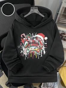 SHEIN 1件青少年男童休闲百搭舒适纯色半拉链口袋卫衣，适合派对礼品、返校季、秋冬季穿着。 - 彩色 - 查看 6