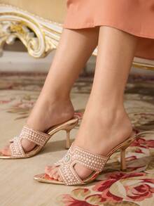 CUCCOO TILAWA Women's Fashionable Champagne Color Sexy High Heel Sandals - Champagne - View 11