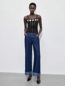 Maija 2026 Women's Square Neck Sequin Casual Tank Top, Winter Clothes For Women, Christmas Clothes, New Year Clothes, Thanksgiving, Stylish Clothing Collection, Glitter Top, Black Top,Modern City, New Fashion - Black - View 4