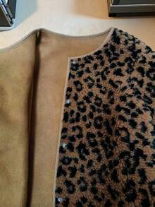 SoleilVie 女士常规豹纹夹克，秋冬保暖 - 彩色 - 查看 3