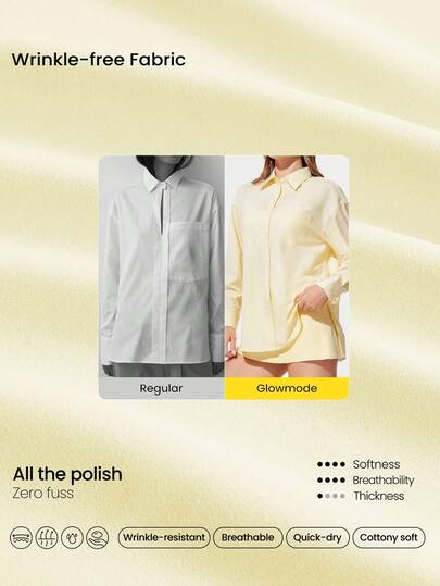 Slit Sleeves Chest Pocket Oversized Button-Up Shirt Studio Daily Casual Wear