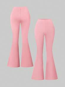 3pcs Girls Solid Color Casual Flared Leggings Set Fall Winter - Multicolor - View 5
