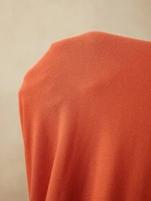 Boho Mama فستان أنيق للحوامل بياقة مستديرة وأكمام واسعة وحزام ذو لون أحادي - بني - مشاهدة 10