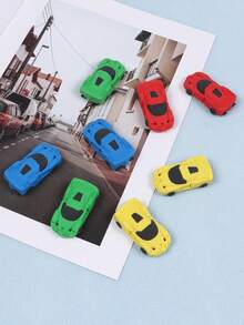 4个装创意卡通汽车造型橡皮擦干净柔软易擦除可拆卸儿童橡皮擦文具奖品小学生开学 - 彩色 - 查看 8