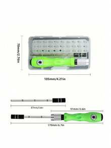 1Set 32 In 1 Mini Magnetic Precision Screwdriver Set, Carbon Steel Screwdriver Set, Modern Home Magnetic Screwdriver Kit, Small Screwdriver Set, Father's Day Gift, Essential Household Tool (Star, Y, Plum Blossom, Triangle, Cross, Flathead, U, Hexagon) For Glasses Laptops Smartphones Watches Toys Repair