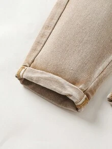 男婴熊形卡其色牛仔背带裤 - 卡其色 - 查看 5