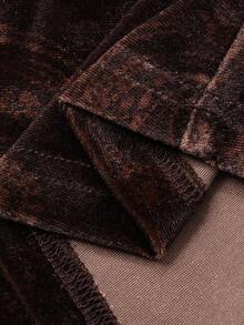 DAZY Velvet Floral Print Slip Dress, Straight Casual Dress For Women, Autumn/Winter Dress - Brown - View 7