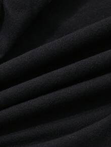 DAZY Kaos Wanita Lengan Panjang Pas Badan dengan Desain Asimetris - Hitam - View 7