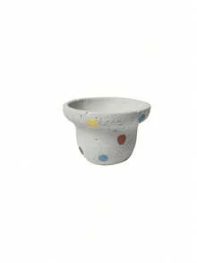 Joivida 1 Peça Vaso de Cimento Artístico, Simples e Personalizado em Estilo Nórdico para Plantas Suculentas em Vaso, Decoração Redonda de Plantas para Uso Interno - Bege - Visão 6