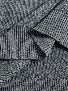 Manfinity CityGents Sweater Rajut Lengan Panjang Leher Bulat Warna-warni Modis untuk Pria, Model Terbaru, Musim Gugur/Dingin - Dark Grey - View 6