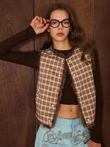 Easelle 女士双面无袖夹棉大衣，休闲百搭，秋冬