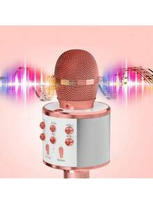 Microphone Audio Integrated Microphone Home Singing K Wireless Bluetooth Can Be Inserted TF ,USBCard Play Music Outdoor Party Family Gathering,Microphone,Mic,Wireless Microphone - 彩色 - 查看 10