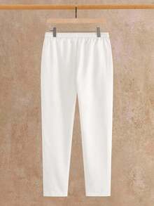 Manfinity NXTstreet 男士刺绣纽扣长袖休闲衬衫和白色长裤套装，秋季服装 - 彩色 - 查看 7