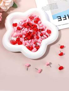 50 个心形图钉，适合学校办公室使用，可爱的装饰图钉，用于软木公告板图片悬挂 - 彩色 - 查看 5