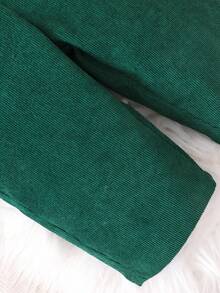 Souflis Souflis 2 件套幼儿男童圣诞格子纽扣前衬衫和可调节灯芯绒背带裤，适合通勤、上学、度假、运动、秋季、6 个月 - 3 岁、儿童服装、婴儿服装、幼儿 T 恤、幼儿背带裤 - 墨綠色 - 查看 8