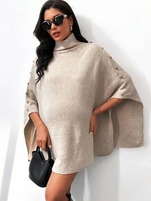 MaterniWear Maternity Work Clothes  Maternity Work Outfits  Maternity Work Wear Fall Clothes,Autumn Clothes,Maternity Autumn/Winter Clothes MaternityMaternity Solid Color High Neck Button Design Poncho Loose Knit Sweater, Autumn/Winter Maternity Clothes Fall Winter Beige Maternity Dress Pregnancy Clothes Pregnant Outfits Maternity Two Piece Sets