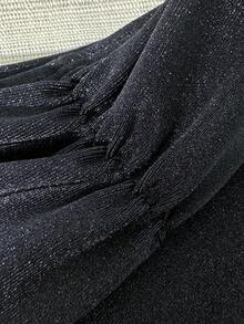 Swim Chiccia 女士纯色粗肩带金属装饰假日泳装套装 - 黑色 - 查看 8