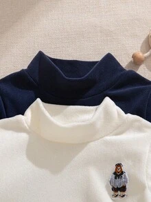 Souflis Souflis 2pcs/Set Toddler Boys' Vintage French Style Navy & White Long Sleeve Thick Fleece Sweatshirt, Suitable For School, Outings And Casual Wear, Autumn/Winter 2025 New Arrival Baby Boy Full Sleeve Tshirts Baby Boy Baby Boys Tops Baby Solid Color Knitted Sweater Baby Boy Full Sleeve T-Shirts Baby Boy Tops Baby Boy Long Sleeve Tops Baby Boy Mock Neck Shirts Baby Solid Color Knit Tops