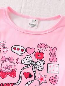 Tween Girls Slogan Plaid Pattern Long Sleeve Leggings Pajama Set - Multicolor - View 7