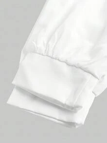 SHEIN NovaGlow 少女优雅黑白撞色翻领灯笼袖两件套连衣裙，秋季/返校季，秋季连衣裙，套装，白色长袖连衣裙 - 黑與白 - 查看 5
