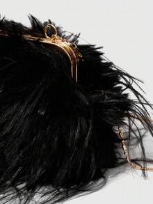 SHEIN BAE 轻巧，商务休闲水钻装饰水桶包迷你抽绳设计，透明包仿珍珠包晚宴包，晚宴包迷人，优雅，精致，安静奢华水钻适合女性派对女孩，时尚派对包，非常适合派对，婚礼，舞会，晚宴/宴会，与女士舞会礼服完美搭配，舞会配饰，女士亮片连衣裙，闪亮连衣裙，女士优雅连衣裙，优雅舞会包 - 黑色 - 查看 4