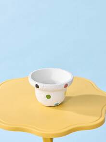 Joivida 1 Peça Vaso de Cimento Artístico, Simples e Personalizado em Estilo Nórdico para Plantas Suculentas em Vaso, Decoração Redonda de Plantas para Uso Interno - Bege - Visão 5