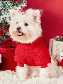 PETSIN Haustier Glocken, Weihnachtskleider, festliche Hundekleider, Westen - Rot - Übersicht 5