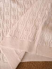 MOTF PREMIUM Jersey de cuello redondo versátil de punto de calado 100% lana - Blanco - Ver 9